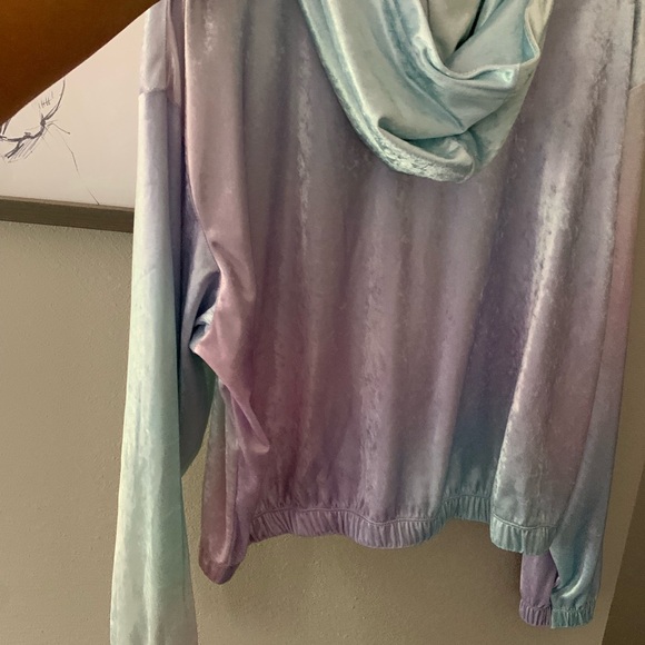 🍭Women's Nike sz L Velour Hoodie Blue Purple - Picture 4 of 5